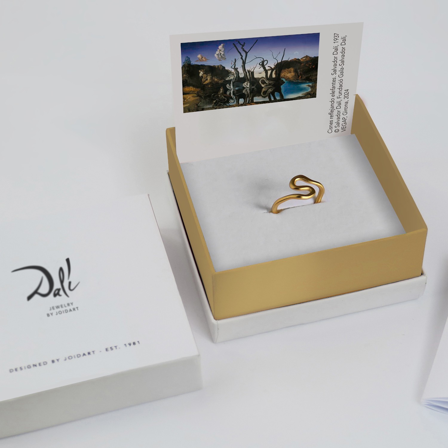 ANILLO DORADO DALÍ, JEWELRY BY JOIDART, CISNES 3