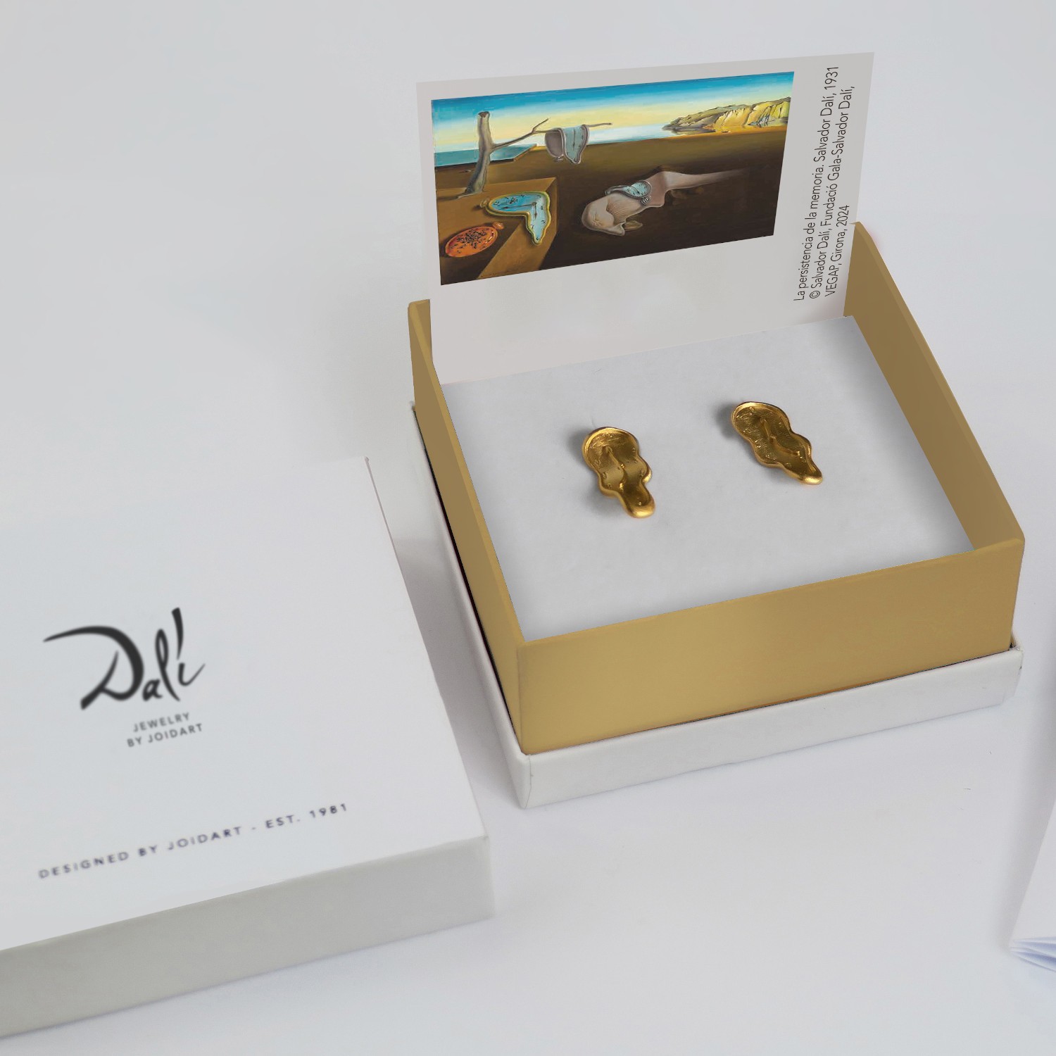 PENDIENTES PEQUEÑOS DORADOS DALÍ, JEWELRY BY JOIDART, RELOJ 2