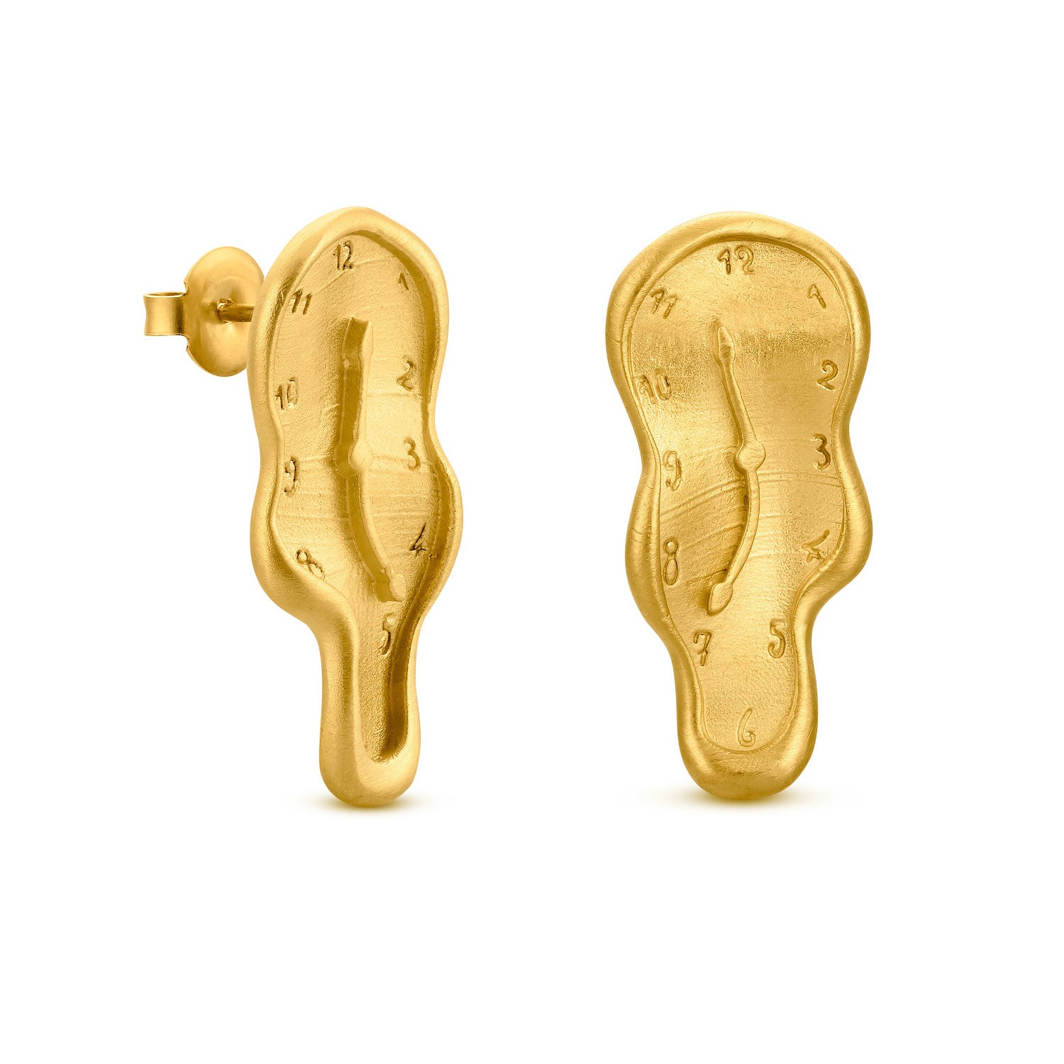 PENDIENTES GRANDES DORADOS DALÍ, JEWELRY BY JOIDART, RELOJ
