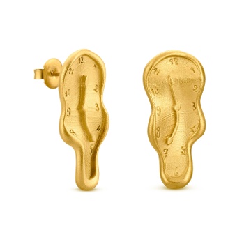 PENDIENTES GRANDES DORADOS DALÍ, JEWELRY BY JOIDART, RELOJ