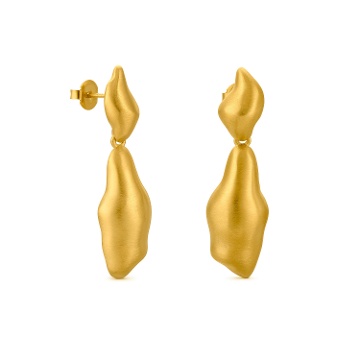 PENDIENTES DORADOS DALÍ, JEWELRY BY JOIDART, FORMAS BLANDAS