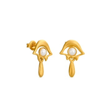 PENDIENTES PEQUEÑOS DORADOS OJO DALÍ, JEWELRY BY JOIDART