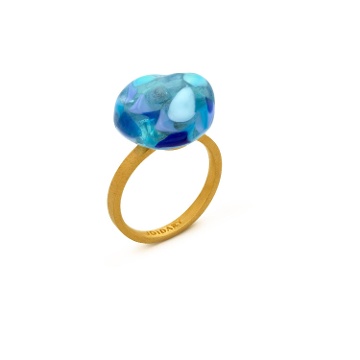 ANILLO DORADO GAUDÍ JEWELRY AZUL
