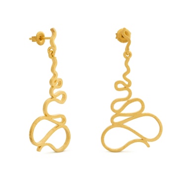 PENDIENTES LARGOS DORADOS GAUDÍ JEWELRY PALAU GÜELL
