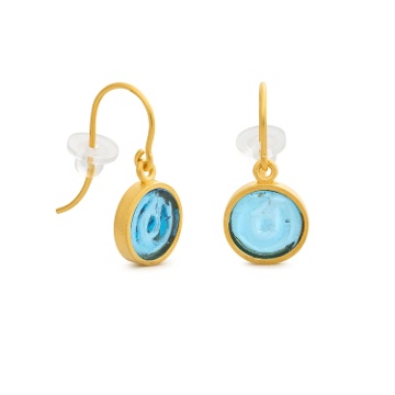 PENDIENTES GANCHO DORADOS GAUDÍ JEWELRY AZUL