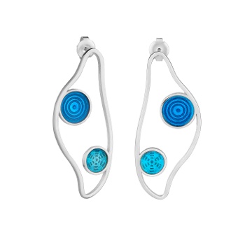 PENDIENTES GRANDES PLATEADOS GAUDÍ JEWELRY CIBAS