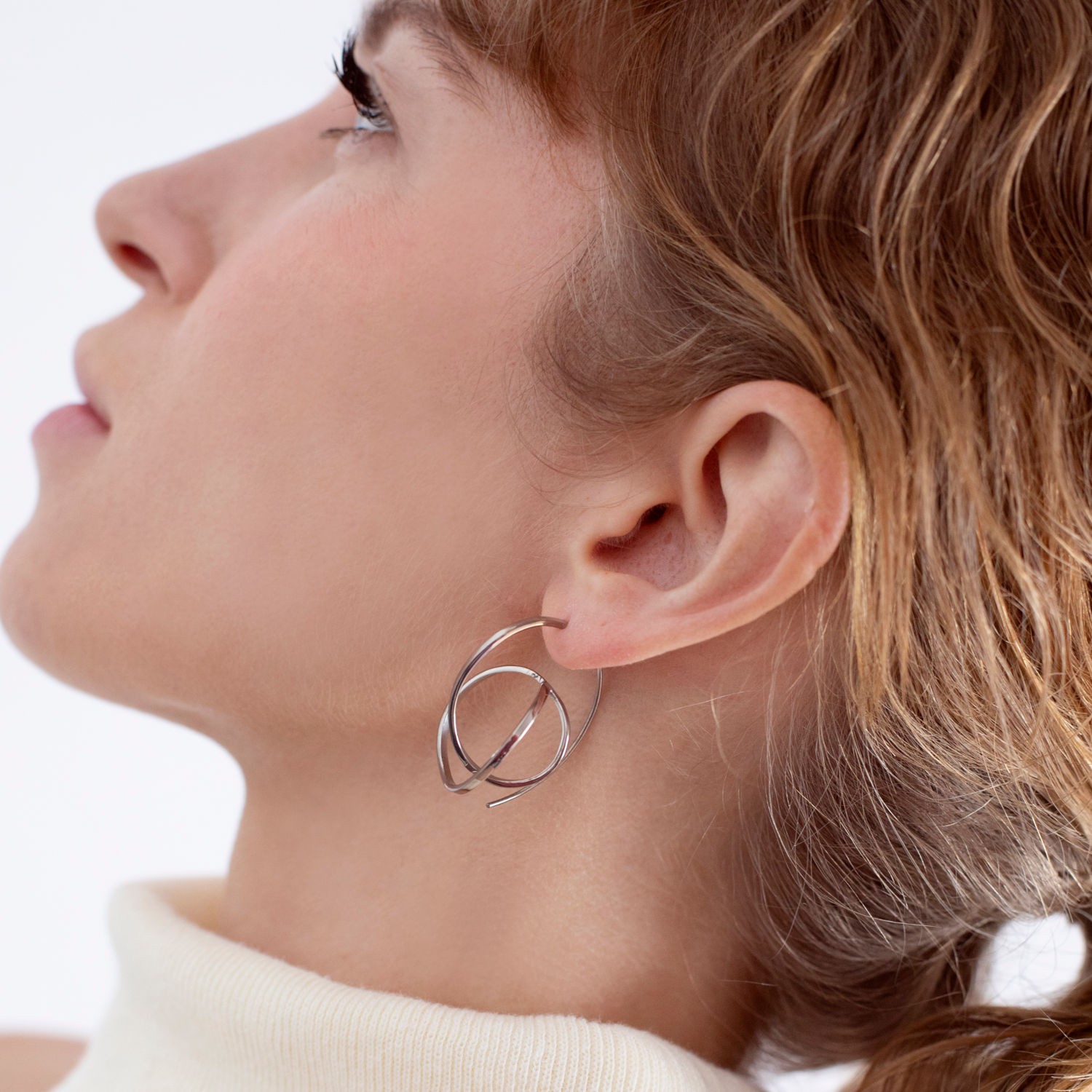 BOUCLES D'OREILLES EN ARGENT EMBOLIC MOYENNES 1