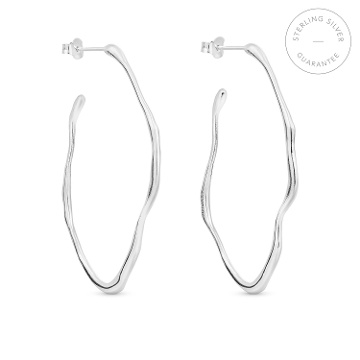 AROS EN PLATA CLARA OVALADOS GRANDES