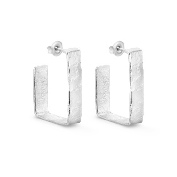 PENDIENTES ANCHOS GRANDES PLATEADOS LIGNIS
