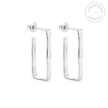 PENDIENTES EN PLATA GRANDES LIGNIS ESTRECHOS