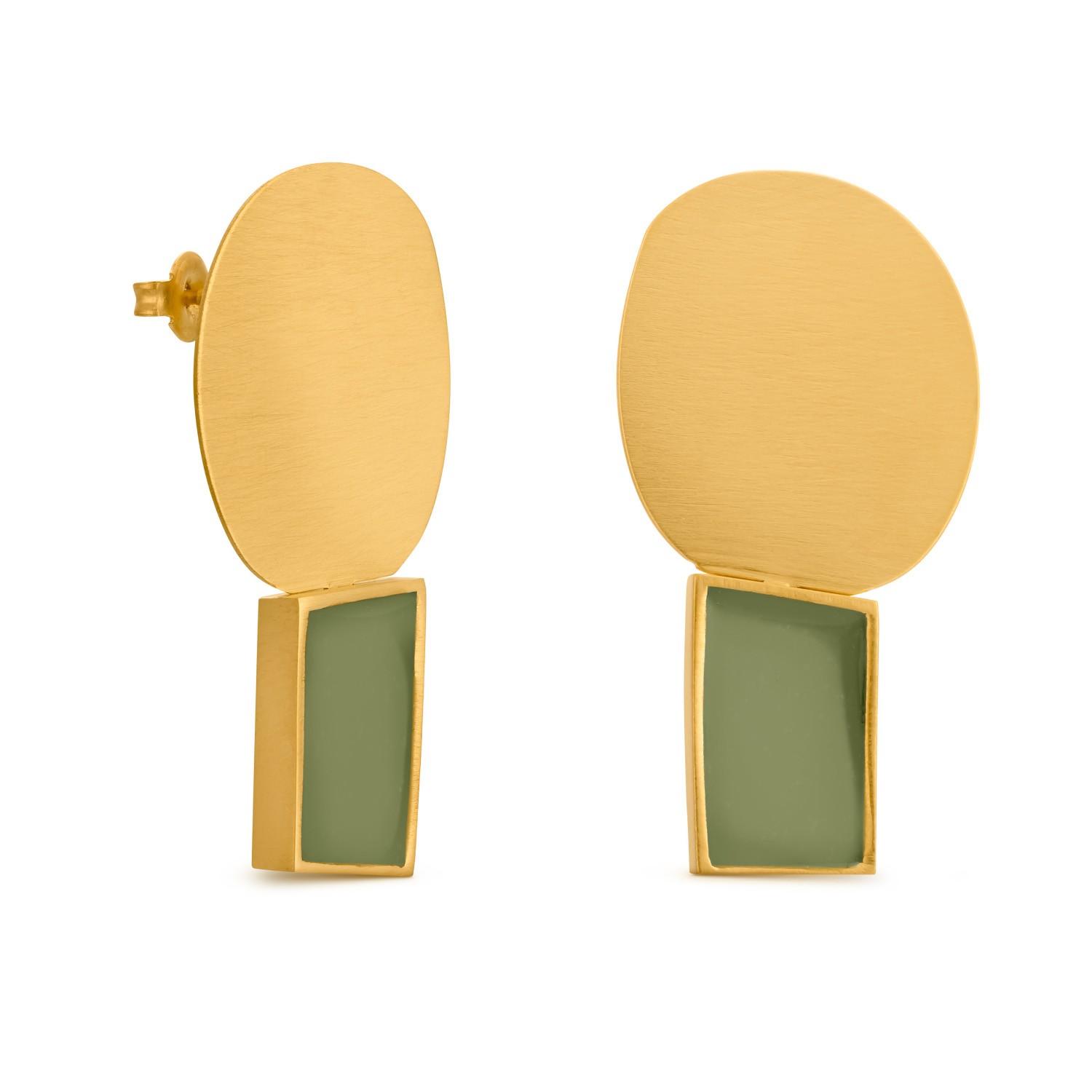 PENDIENTES DORADOS COLLAGE VERDE