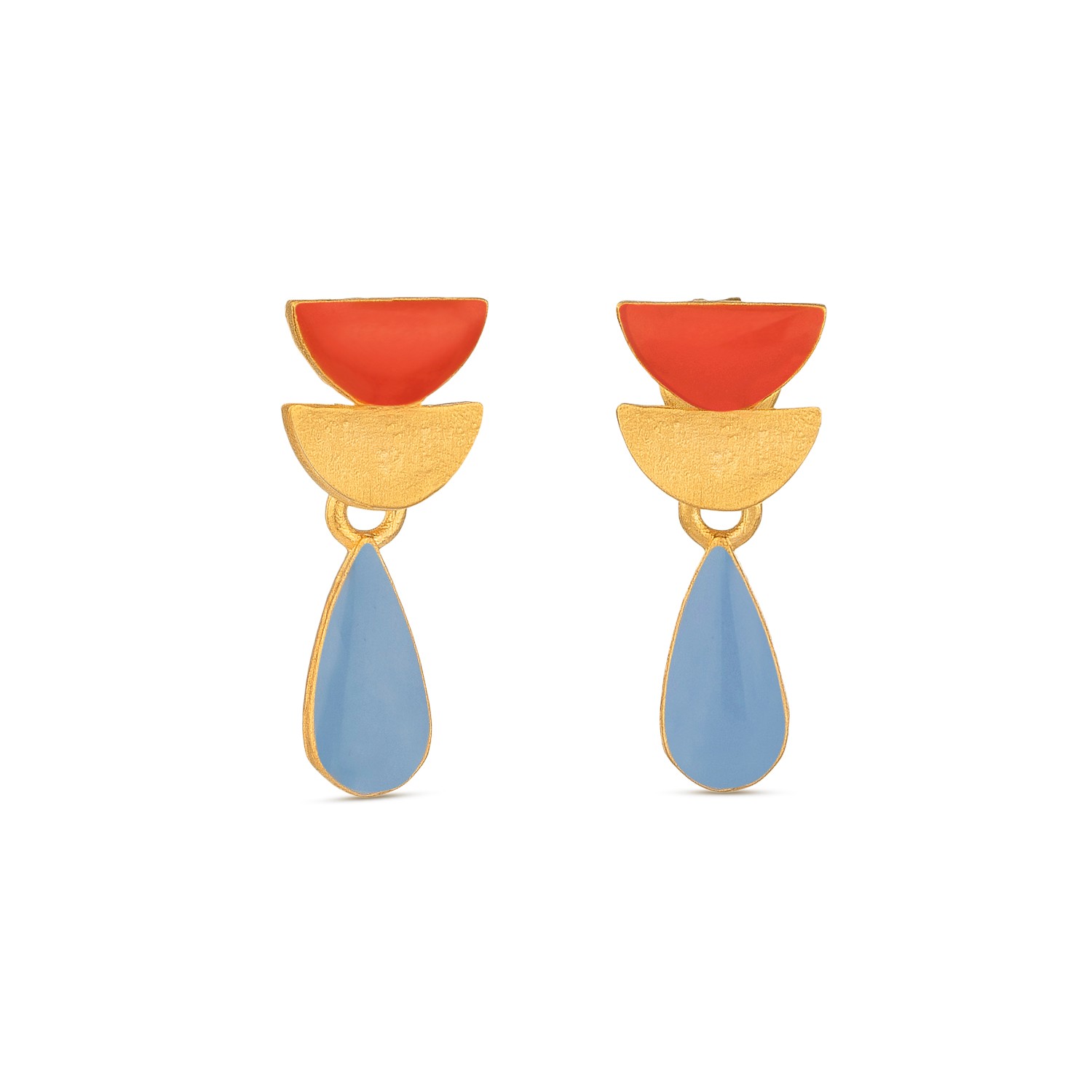 BOUCLES D'OREILLES ROUGE ET GOUTTE BLEUE SOMNI