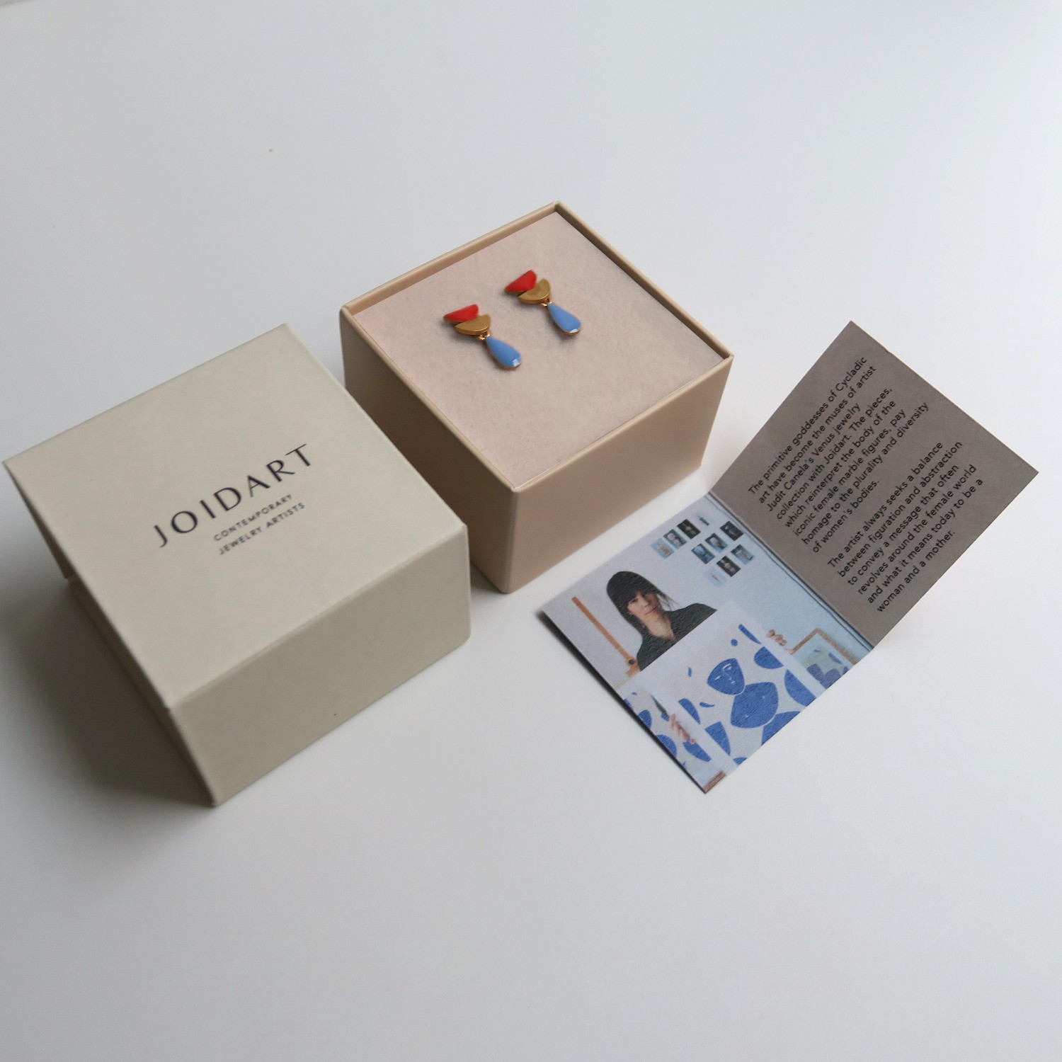 BOUCLES D'OREILLES ROUGE ET GOUTTE BLEUE SOMNI