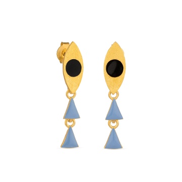 PENDIENTES HUSO Y TRIÁNGULOS AZULES SOMNI
