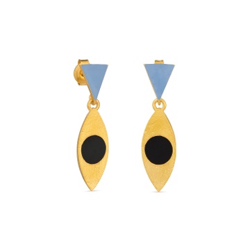 BOUCLES D'OREILLES FUSEAU ET TRIANGLE BLEU SOMNI
