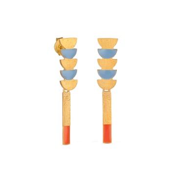 BOUCLES D'OREILLES LONGUES ROUGE ET BLEU SOMNI
