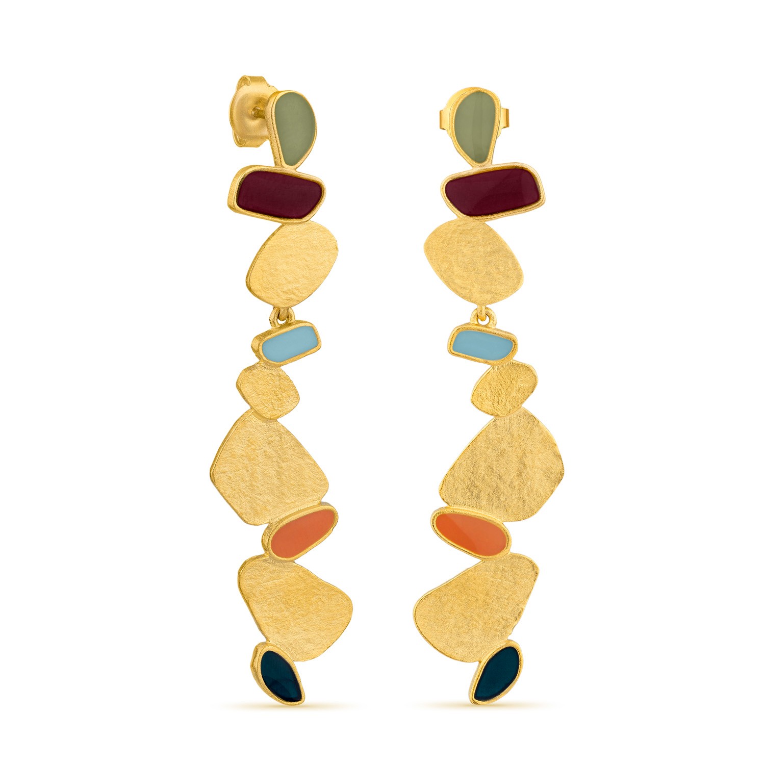 PENDIENTES LARGOS DORADOS THALUS