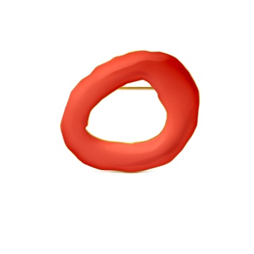 BROCHE DORADO MIRÓ JEWELRY ROJO