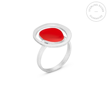 ANILLO EN PLATA MIRÓ JEWELRY ROJO