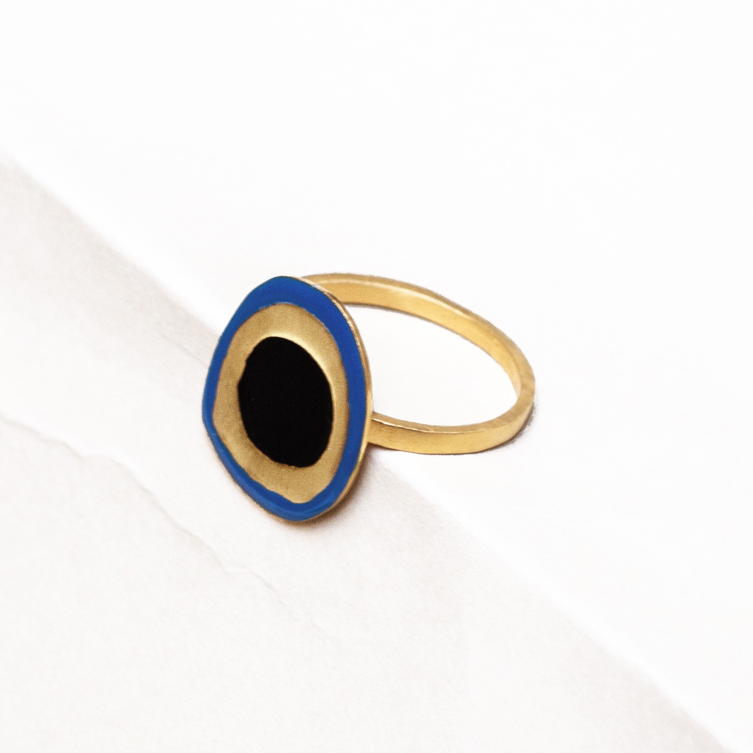 ANILLO DORADO CÍRCULOS DE COLORES MIRÓ JEWELRY 3