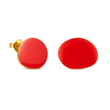 PENDIENTES DORADOS MIRÓ JEWELRY ROJOS