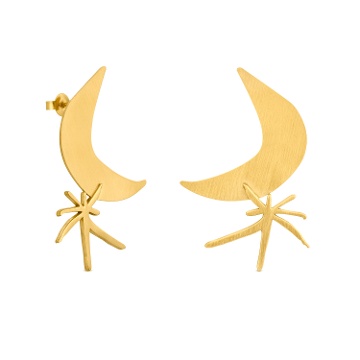 PENDIENTES DORADOS MIRÓ JEWELRY LUNA Y ESTRELLA