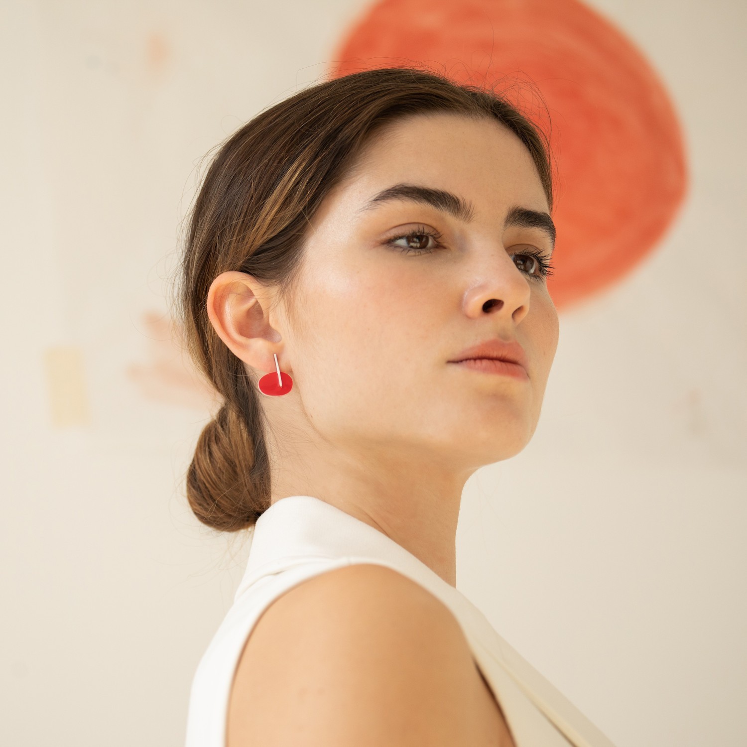 PENDIENTES PLATEADOS ROJO MIRÓ JEWELRY 2