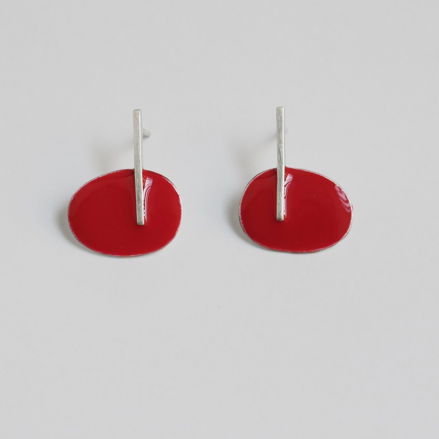 PENDIENTES PLATEADOS ROJO MIRÓ JEWELRY 3