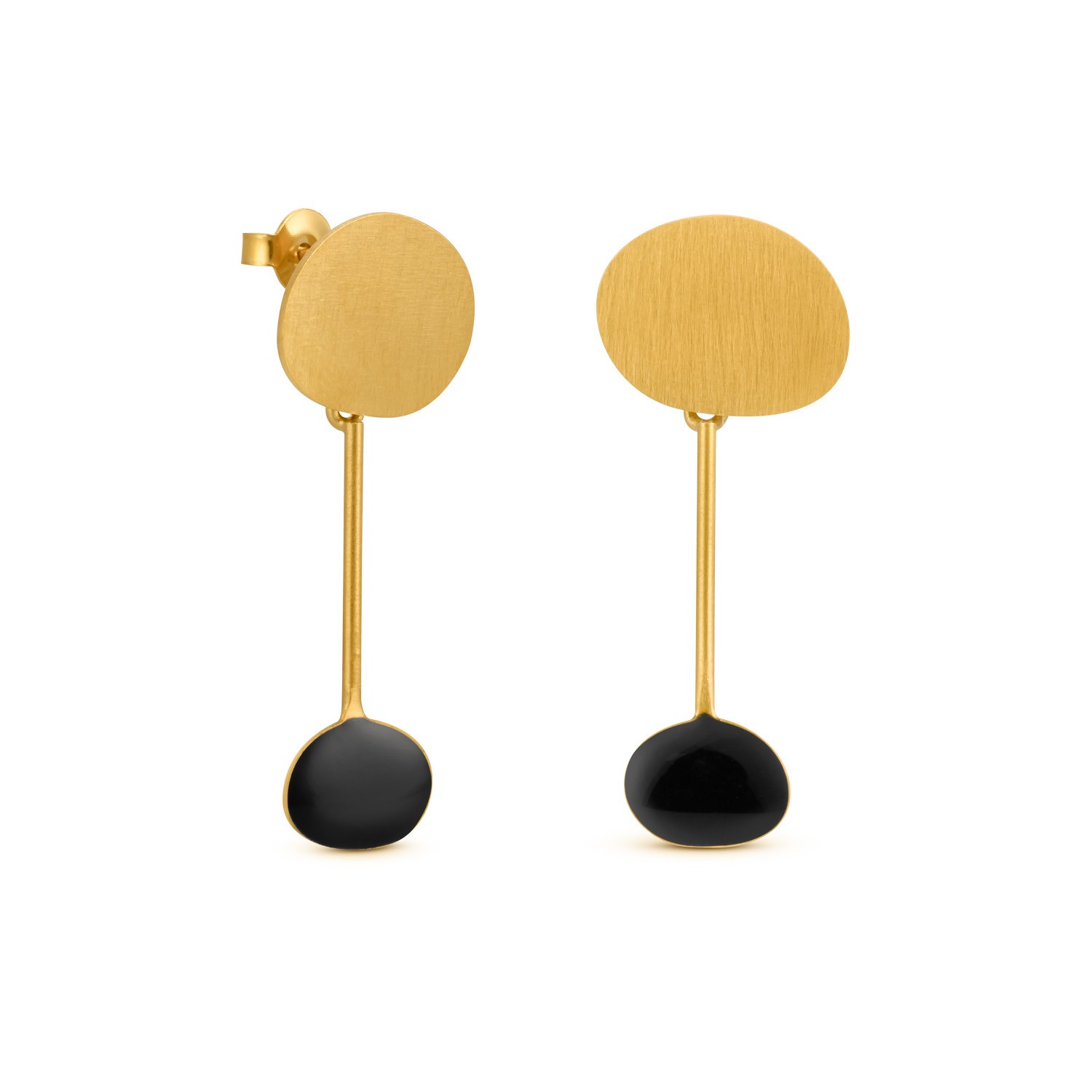 PENDIENTES DORADOS Y NEGROS MIRÓ JEWELRY