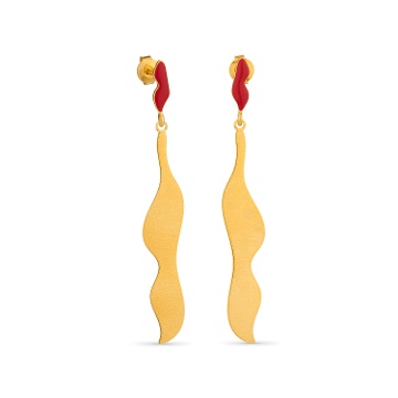 PENDIENTES DORADOS MIRÓ JEWELRY ROJO