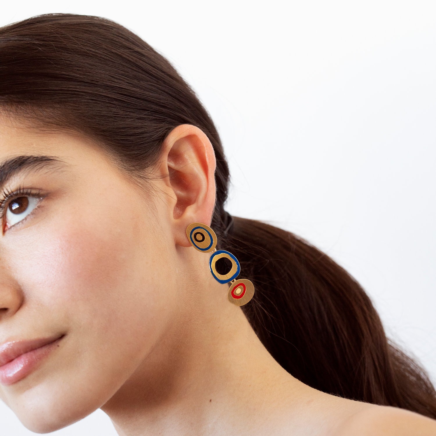 PENDIENTES DORADOS CÍRCULOS DE COLORES MIRÓ JEWELRY 3