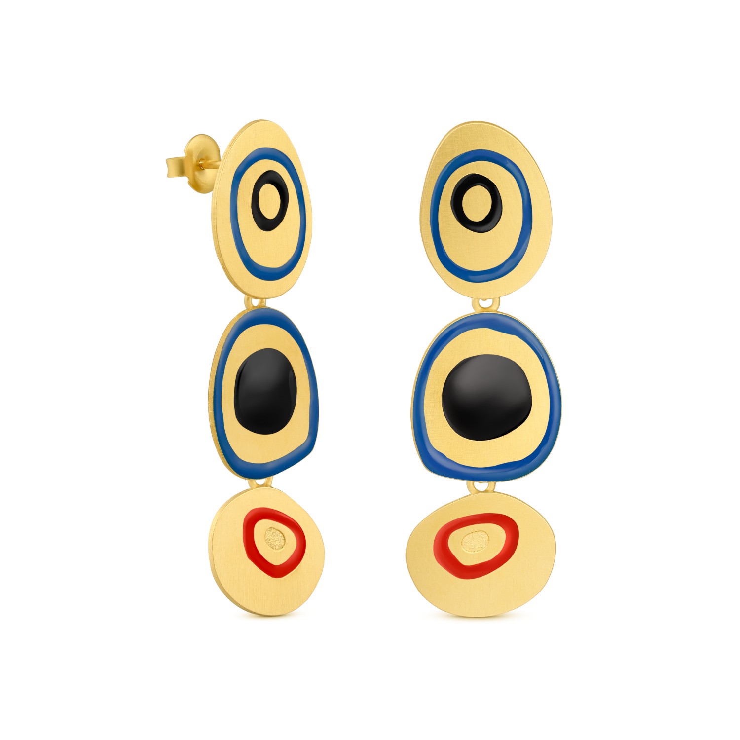 PENDIENTES DORADOS CÍRCULOS DE COLORES MIRÓ JEWELRY