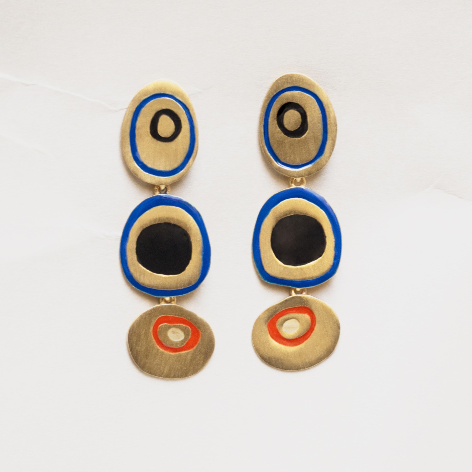 PENDIENTES DORADOS CÍRCULOS DE COLORES MIRÓ JEWELRY 4