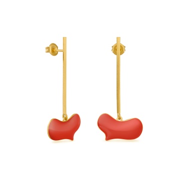 PENDIENTES DORADOS CORAZÓN COLGANDO MIRÓ JEWELRY