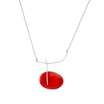 GARGANTILLA PLATEADA ROJO MIRÓ JEWELRY