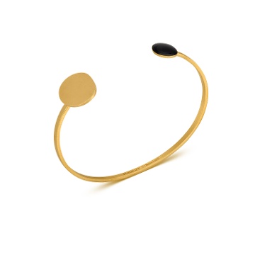 PULSERA DORADA Y NEGRA MIRÓ JEWELRY